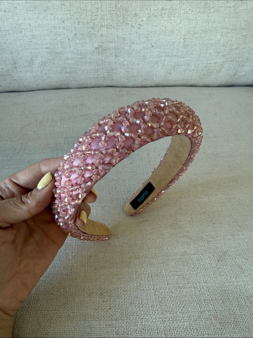 Tasha Pink Beaded Headband